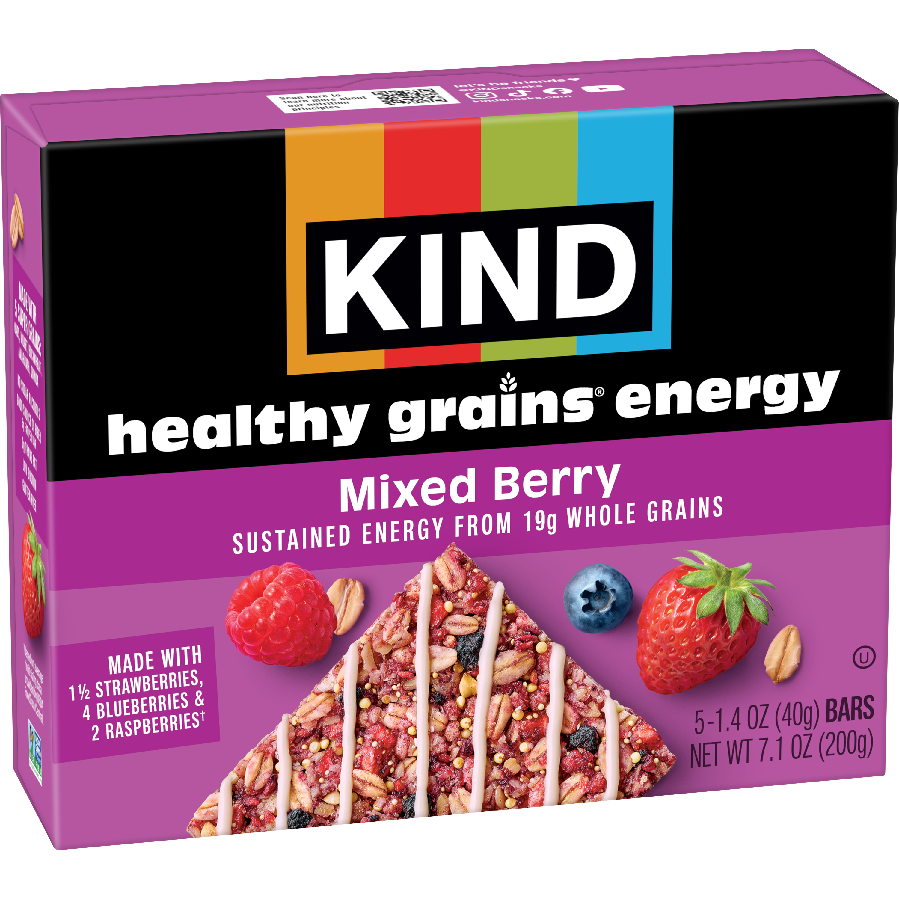 KIND Healthy Grains Energy Mixed Berry, 5 Bars