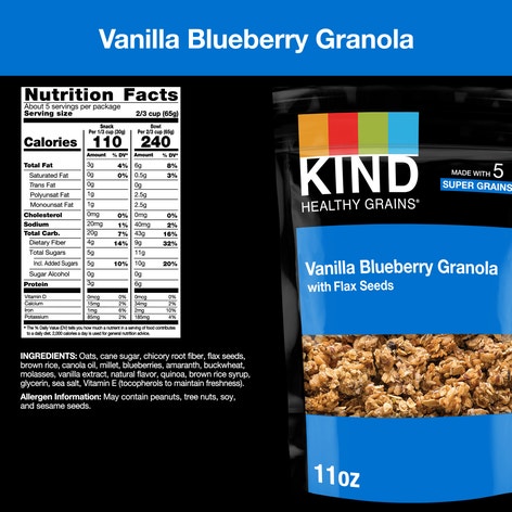 Vanilla Blueberry Granola with Flax Seeds