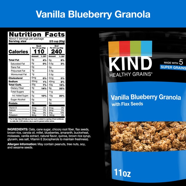 Vanilla Blueberry Granola with Flax Seeds