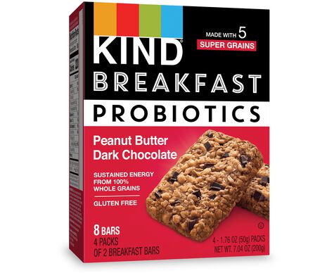 Peanut Butter Dark Chocolate Probiotic Breakfast Bars